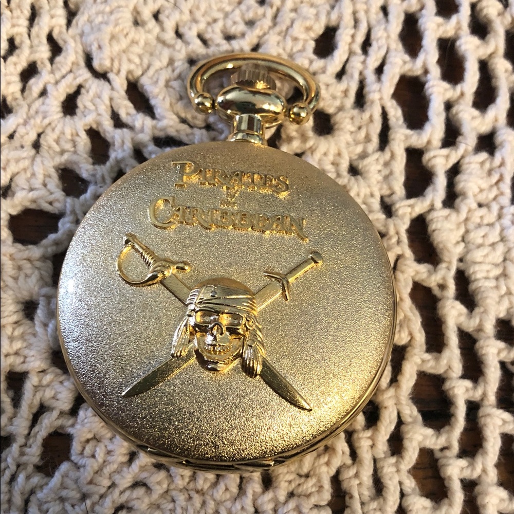 Pirates of the Caribbean Gold Pocket Watch Accent